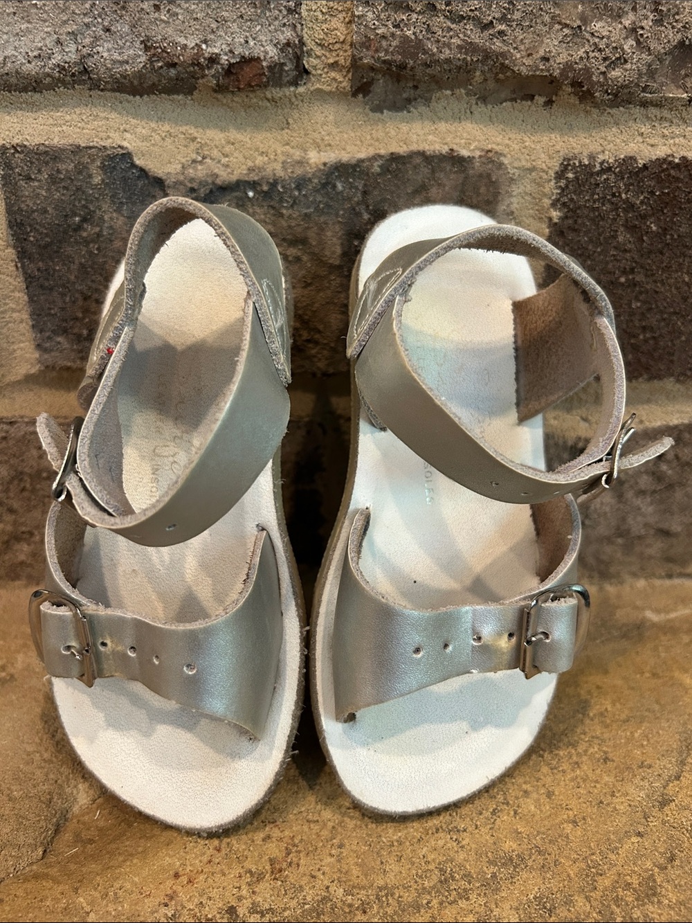 Toddler Girls Size 6 Saltwater San Sun Surfer Silver Buckle Sandals